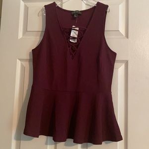 Forever 21 plus size peplum shirt (Plum)